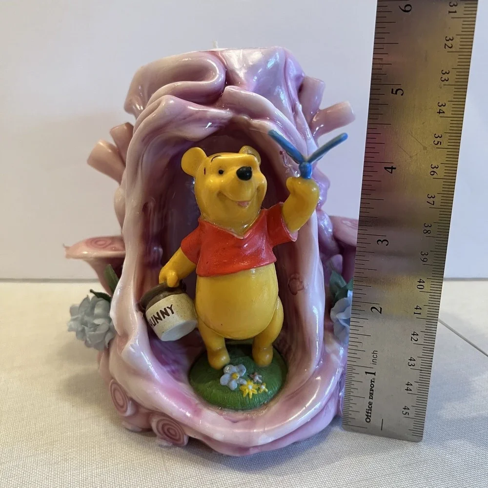 Winnie the Pooh Hand-Carved Candle Vtg Hundred Acre Wood 5.5